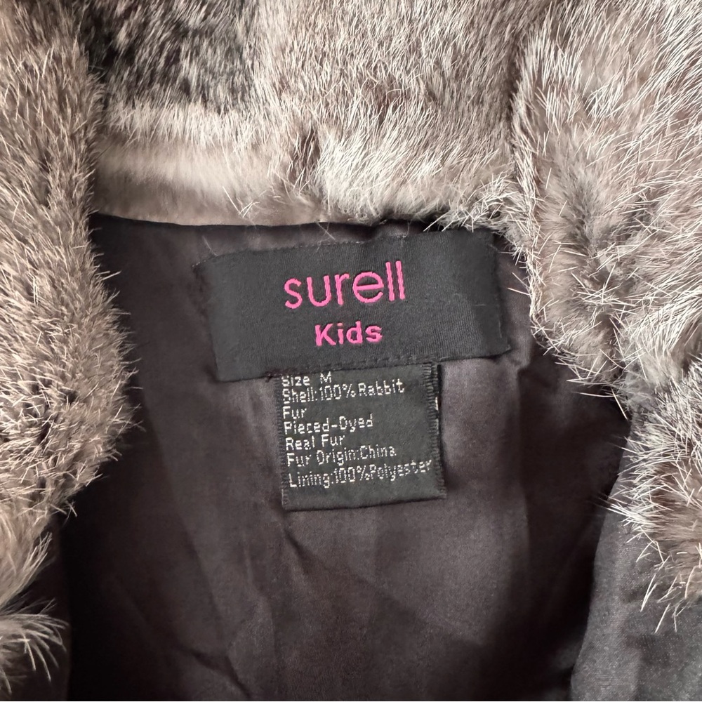 Surell Kids Rabbit Fur Vest - Picture 5 of 6